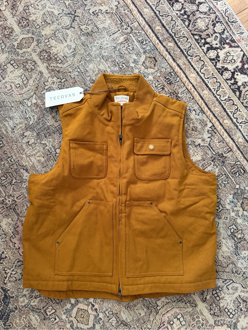 Tecovas Ranch Wear Canvas Full-Zip Sherpa-Lined Duck Vest